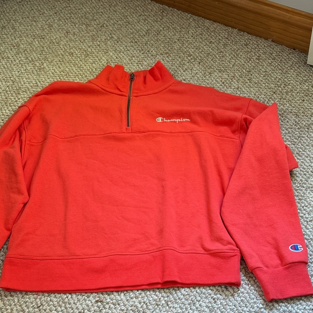 Champion Women’s Quarter Zip Pullover Coral color Size small